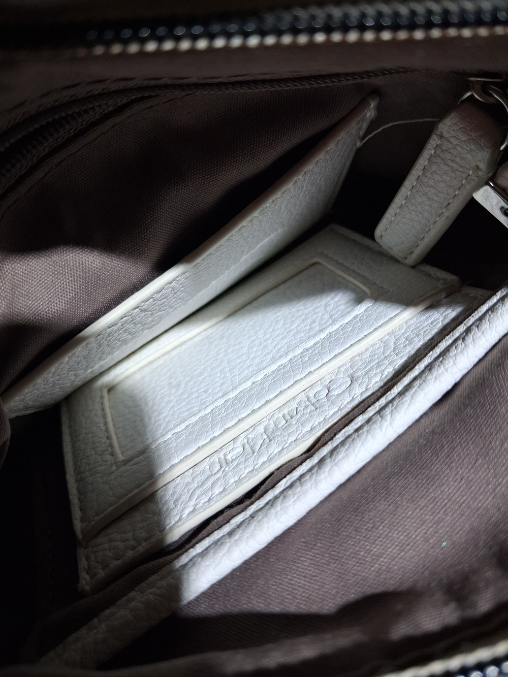 Calvin Klein Beige Monogram Crossbody with White Trim - Picture 4 of 5